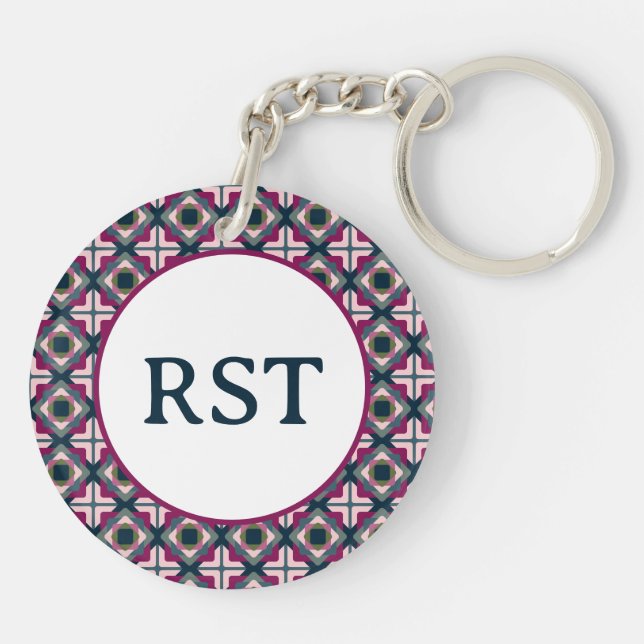 Square Shapes Pattern Key Ring (Back)