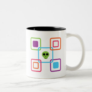 Square Skull Two-Tone Coffee Mug