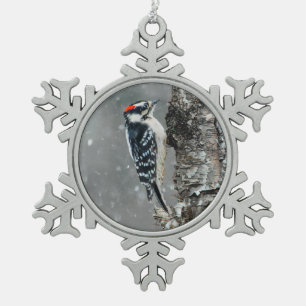 square snowflake pewter christmas ornament