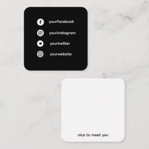 Square Social Media Card Fun Dating & Networking