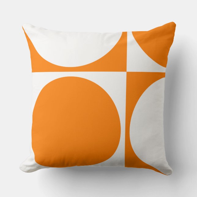 Square Sofa Cushion, Orange Squares&Circles Cushion (Front)