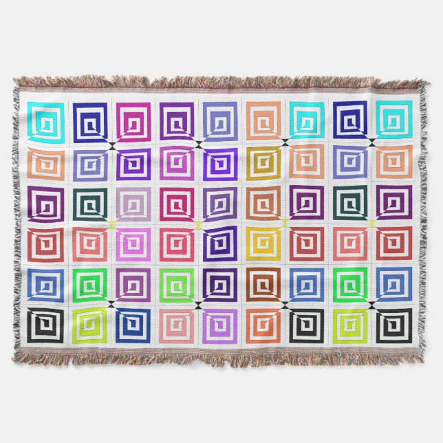 Square Spirals Throw Blanket (Front)