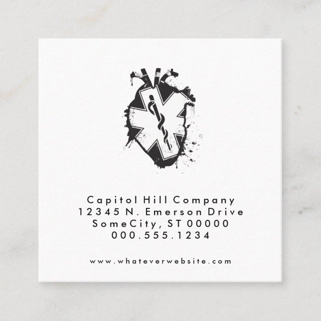 square star of life heart appointment reminder (Front)