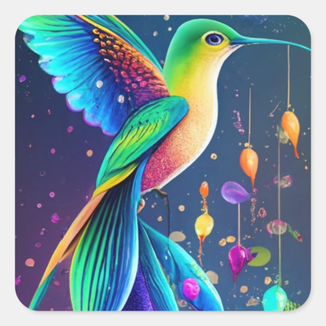 Square Sticke ECC, CALCOMANIA COLIBRI Sticker (Front)
