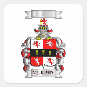 Square Sticker Murphy Surname And Shield