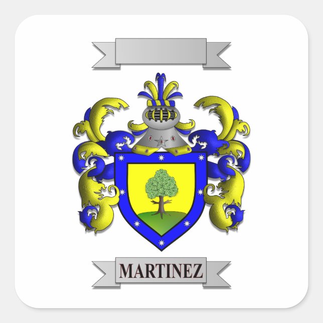 Square Sticker Williams Family Surname And Shield (Front)