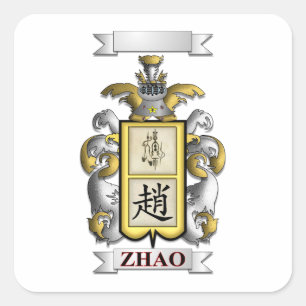 Square Sticker Zhao Surname And Shield