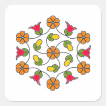 Square Stickers-Flower Series#63