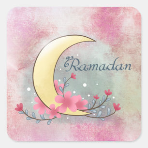 Square Stickers ramadan flower moon