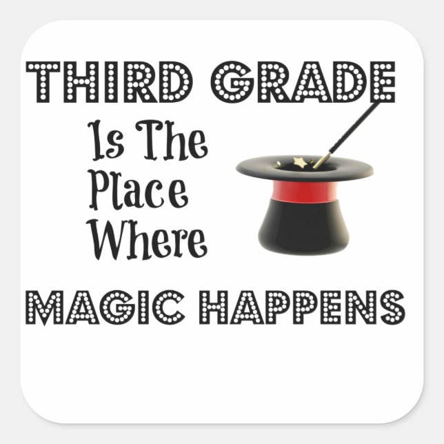 Square Stickers ThirdGradeMagic (Front)