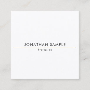 Square Stylish Minimalistic Design Gold Plain Luxe Business Card