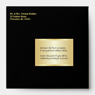 Square Surprise Party Invitation Envelopes - Black