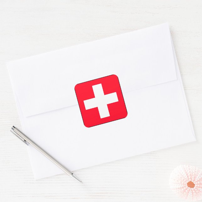 Square Swiss Flag Stickers (Creator Uploaded)