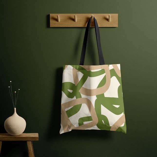 Square Tangle Olive Green Tote Bag (Creator Uploaded)