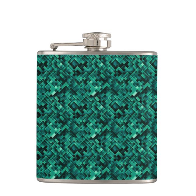 Square Tile Texture Hip Flask (Front)