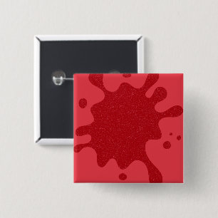 Square Tomato-Red Splatter Button – Customizable