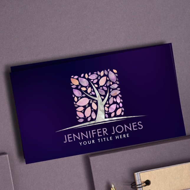  Square Tree of life - Charoite and Fluorite  Business Card (Creator Uploaded)