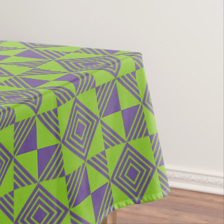Square Triangle Geometric Green Purple Pattern Tablecloth