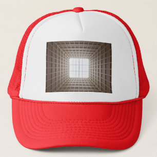 square tunnel trucker hat
