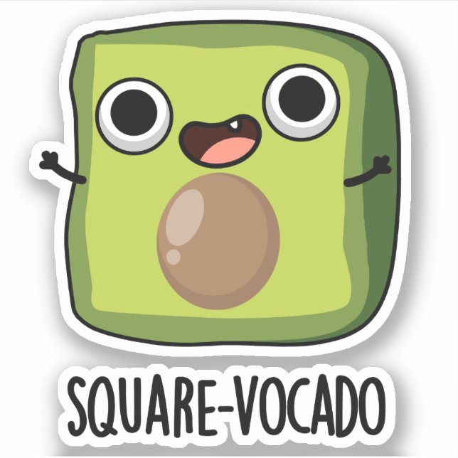 Square-vocado Funny Cube Avocado Pun (Front)