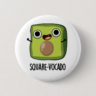 Square-vocado Funny Cube Avocado Pun 6 Cm Round Badge