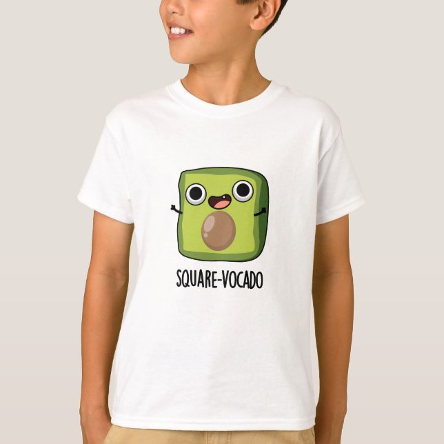 Square-vocado Funny Cube Avocado Pun T-Shirt (Front)