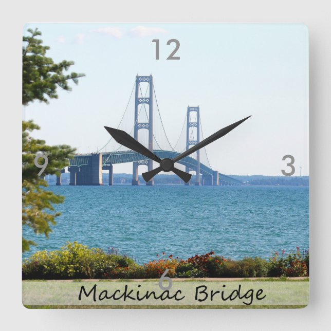 Square Wall Clock/Mackinac Bridge Clock (Front)