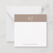 Square Warmth Beige Monogrammed Script