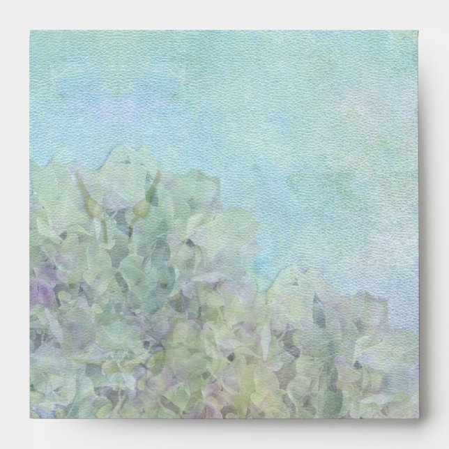 Square Watercolor Hydrangea Envelopes (Front)
