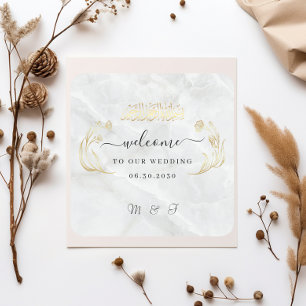 Square Wedding Sticker Welcome to Our Day
