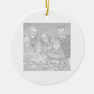 Square White Bordered Photos Ceramic Tree Decoration