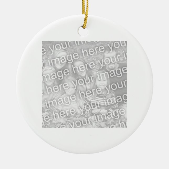 Square White Bordered Photos Ceramic Tree Decoration (Front)