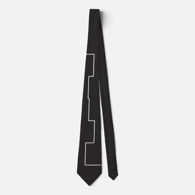 Square White Line Tie (Front)