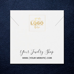 Square White Logo Necklace Display Card