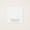 Square White Plain Simple Custom Earring Card