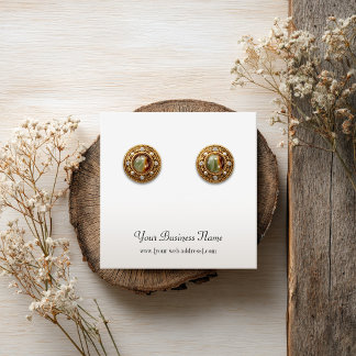Square White Plain Simple Custom Earring Card