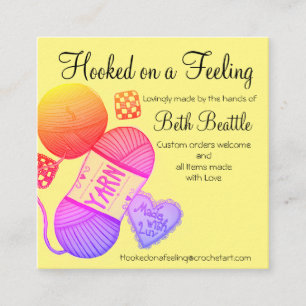 Square yarn/Crochet/Knitting Business Cards
