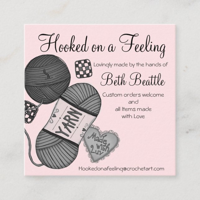 Square yarn/Crochet/Knitting Business Cards (Front)