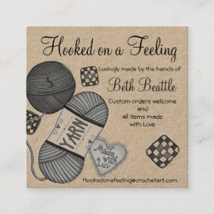 Square yarn/Crochet/Knitting Business Cards