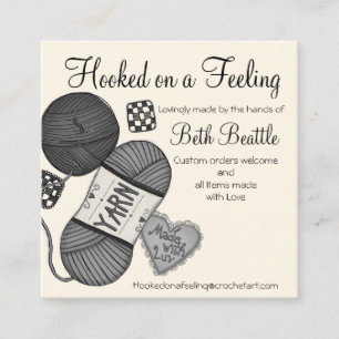 Square yarn/Crochet/Knitting Business Cards