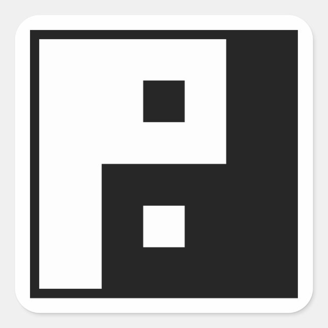 Square Yin Yang Square Sticker (Front)