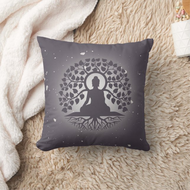 Square Yoga Throw Pillow (Blanket)
