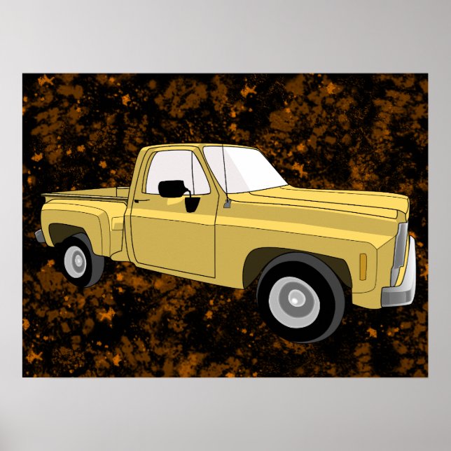 Squarebody, pick-up, GMC, Chevy C10, picture Poster (Front)