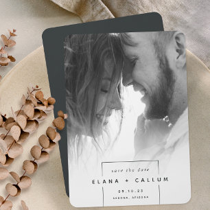 Squared Away   Simple Modern Vertical Photo Save The Date