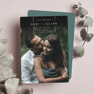 Squared Away   Simple Modern Vertical Photo Save The Date