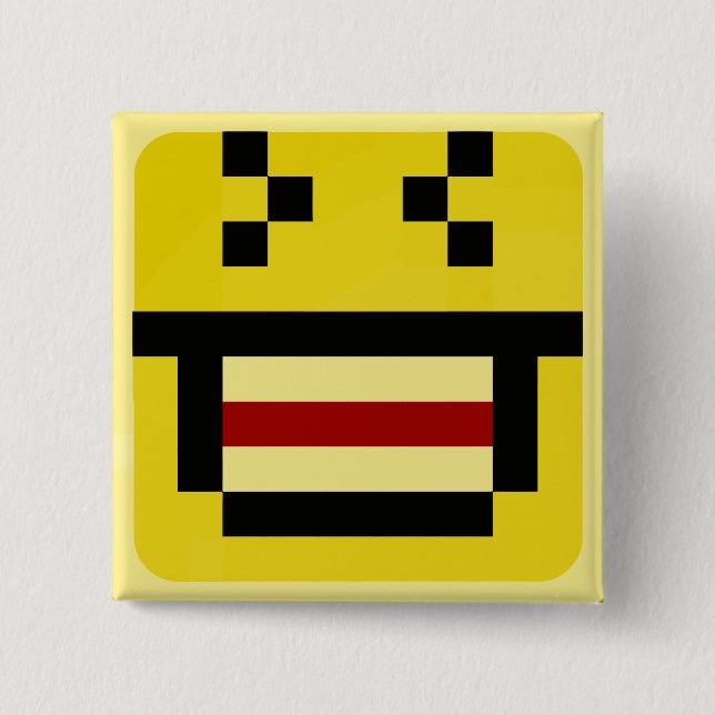 squared big laugh 15 cm square badge (Front)