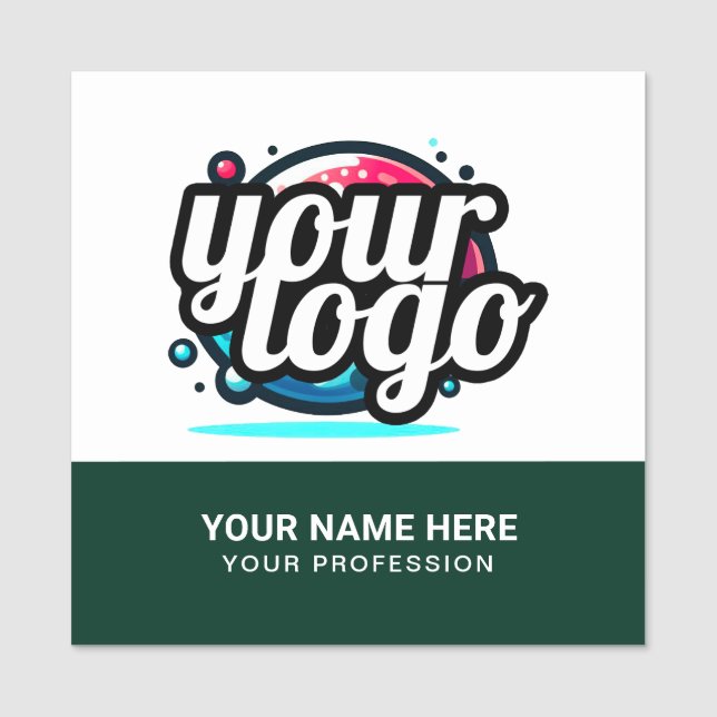 Squared Cool Employee Pin Name Tag Magnetic Logo (Front)