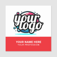 Squared Cool Employee Pin Name Tag Magnetic Logo