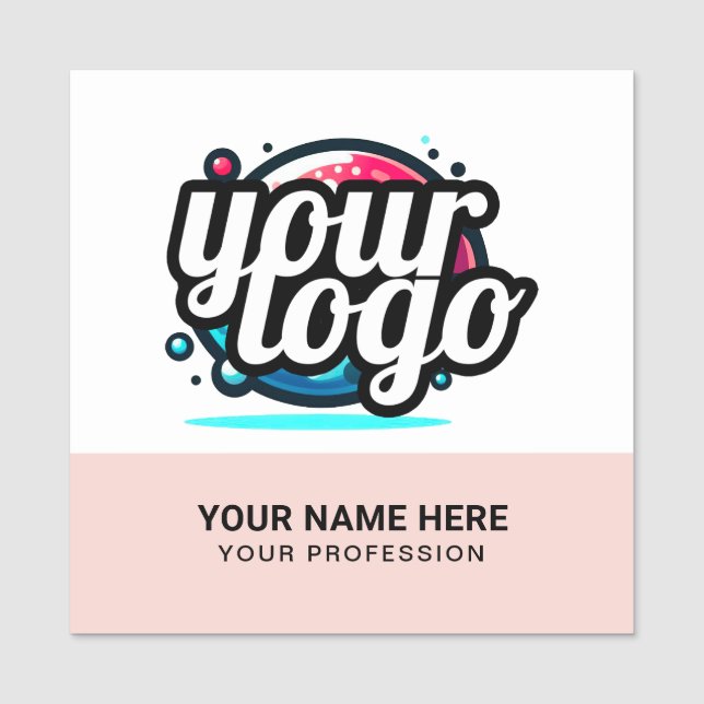 Squared Cool Employee Pin Name Tag Magnetic Logo (Front)