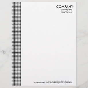 Squared Margin - Black Letterhead Template